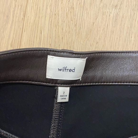 Wilfred Rebel Vegan Leather Pants - Rich Mocha Brown Sz. 2 - Picture 6 of 7